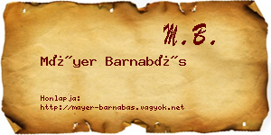 Máyer Barnabás névjegykártya